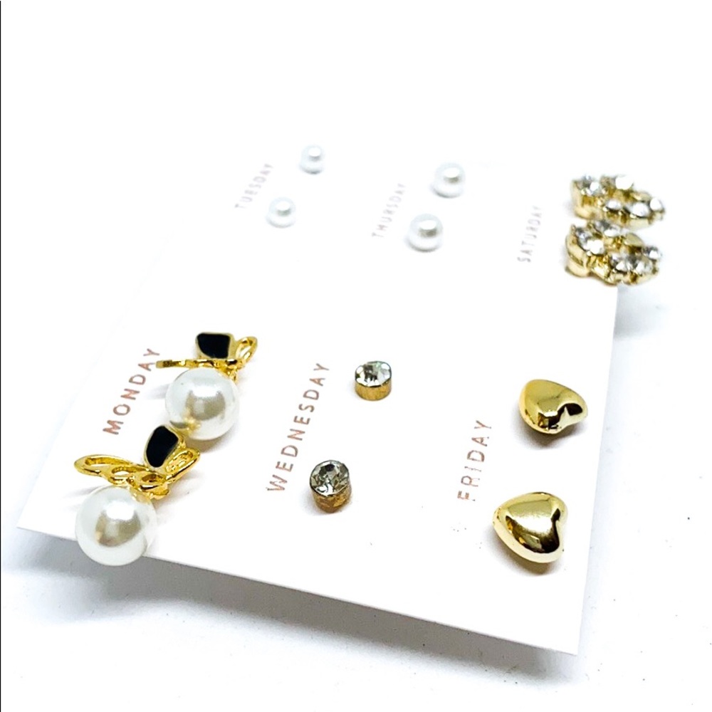 NWT WeekDays Earring Set Gold & Faux Pearl Earring